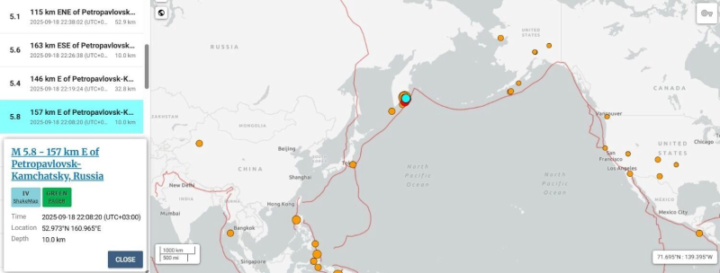 Мощные толчки и угроза цунами. Камчатку опять трясет, затронуло Курилы и США