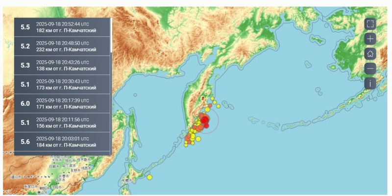 Мощные толчки и угроза цунами. Камчатку опять трясет, затронуло Курилы и США